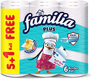 مناشف مطبخ ورقية من فاميليا - 5 لفات + لفة اضافية