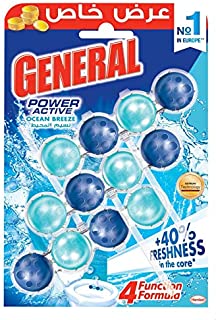 كبسولات لتنظيف التواليت برائحة نسيم المحيط من جنرال - 12 كبسولة، 150 جرام