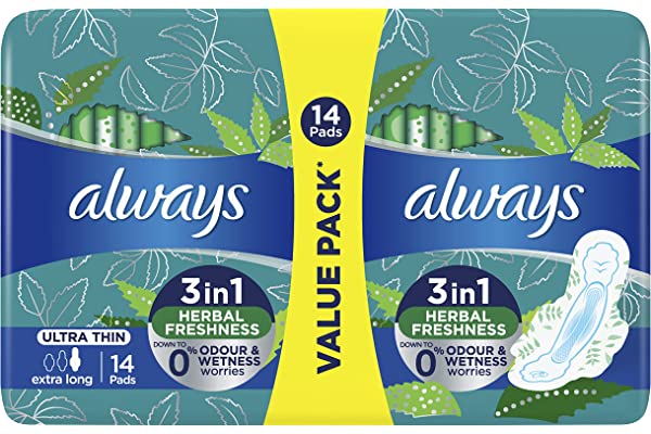 فوط صحية الترا رفيعة وطويلة جدا بالاجنحة من اولويز - 14 فوطة