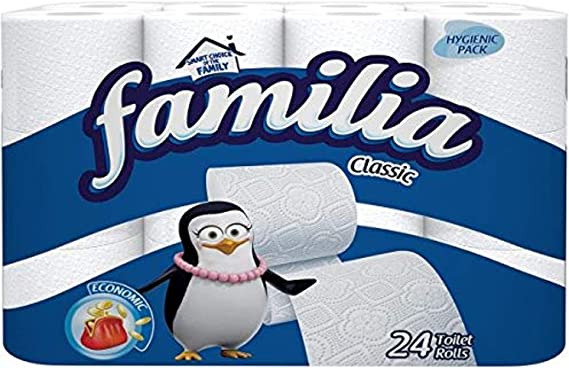 بكر مناديل تواليت طبقتين كلاسيك من فاميليا، 24 بكرة