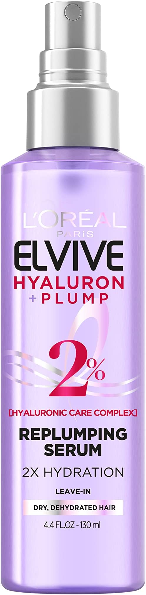 سيروم ايليف هيالورون بلمب لترطيب الشعر الجاف مع مركب حمض الهيالورونيك من لوريال باريس، خال من البارابين، 4.4 اونصة سائلة