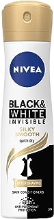 نيفيا بخاخ مضاد للتعرق للنساء، حلاقة ناعمة حريرية غير مرئية باللونين الاسود والابيض، 150 مل