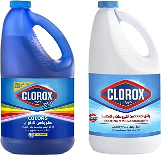 كلور كلوركس مبيض سائل 4 لتر + كلوركس للملابس الملونة 2 لتر