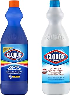 سائل مطهر للملابس البيضاء من كلوركس - 950 مل مع سائل ازالة البقع وحماية الالوان، 950 مل