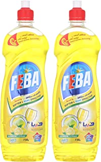 سائل تنظيف الاطباق فيبا برائحة الليمون، عبوتين – 730 مل