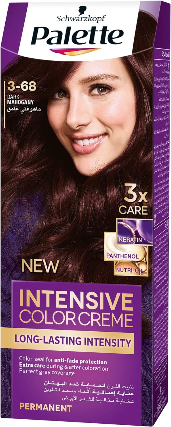 باليت كريم صبغة مركَّز من شوارزكوف، 3-68 لون ماهوجني داكن