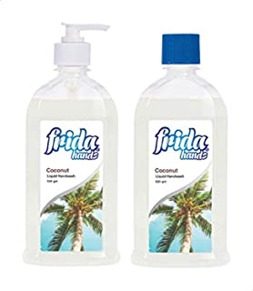 صابون يد سائل مع مضخة 520 جرام مع زجاجة، صابون سائل لليدين بجوز الهند 520 جرام من فريدا بجوز الهند