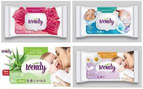 مناديل مبللة بفيتامين اي لبشرة الاطفال الحساسة 72 قطعة من ويندي