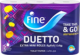 ورق التواليت دويتو سمارت المعقم من فاين، عبوة من 6 بكرات، طبقتين