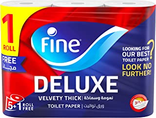 بكرة مناديل تواليت فائقة القوة من فاين، عبوة من 6 بكرات، 150 منديل× 3 طبقات