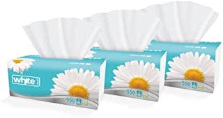 عبوة مناديل معقمة ميجا باك 550 منديل من وايت - 3 عبوات - ابيض