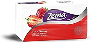 علبة مناديل زينا، 550 منديل، احمر